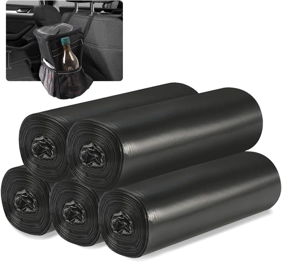 Car Trash Can Bags (5-Pack) total 75 bags- For Car