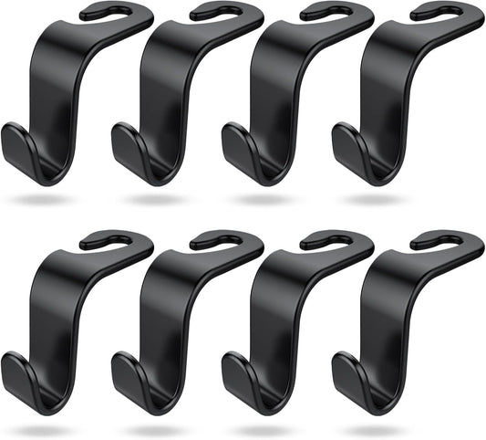 DTDNZKN 8-Pack Car Seat Back Storage Hook, Auto Seat Hook Hangers Storage Organizer Interior Accessories for Purse Coats Umbrellas Grocery Bags Handbag