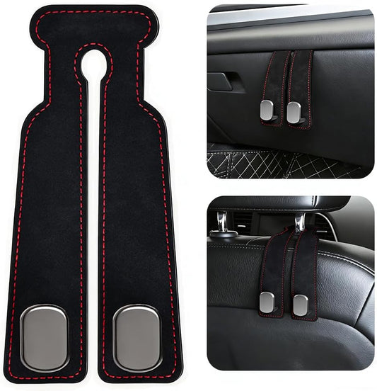 2-Pack Car Hanging Hooks for Headrest & Glove Box, Black