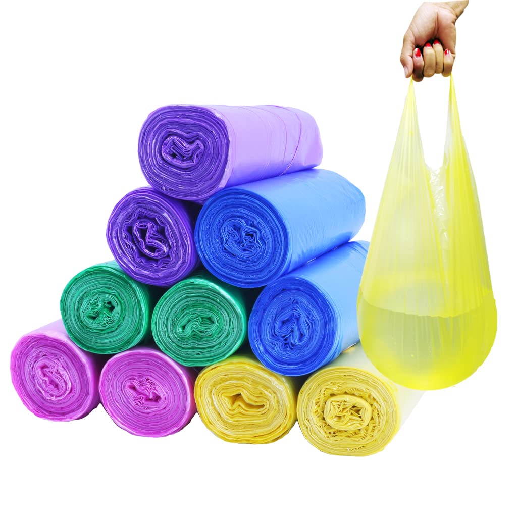 100 Count 4 Gallon Small Black Trash Bags, Durable PE Material, Handles, Breakpoints, 46x60cm