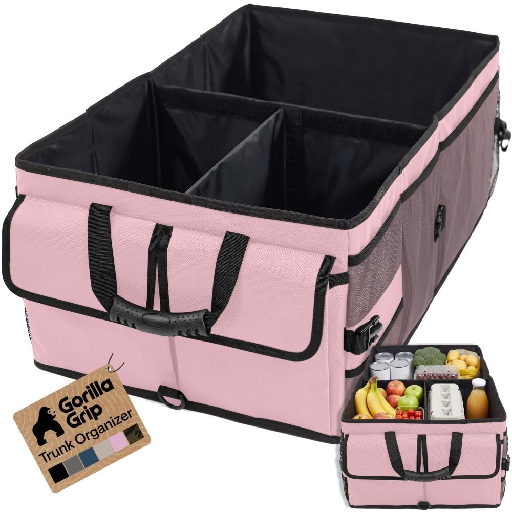 GORILLA GRIP Trunk Organizer for SUV and Cars, Large Capacity Black