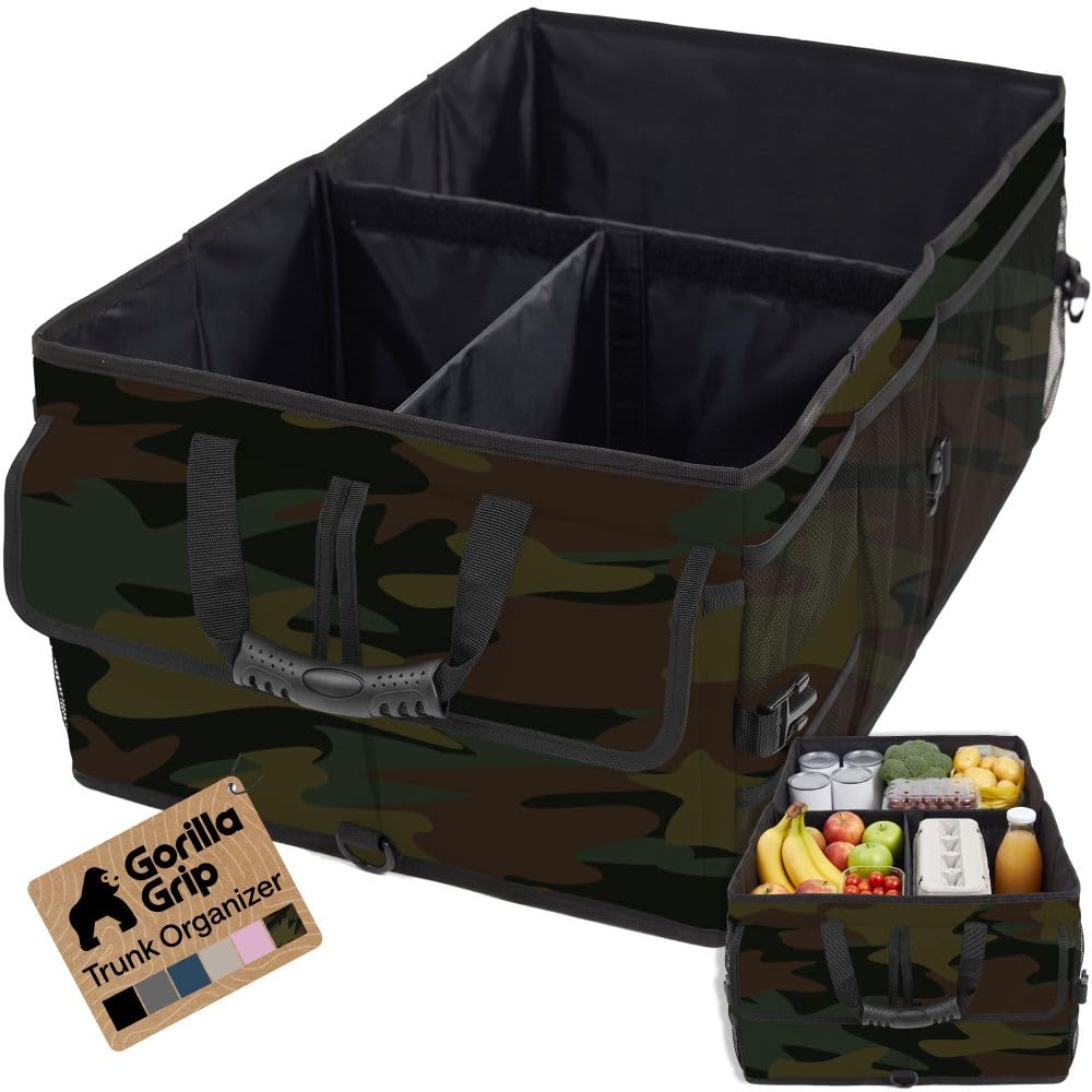 GORILLA GRIP Trunk Organizer for SUV and Cars, Large Capacity Black