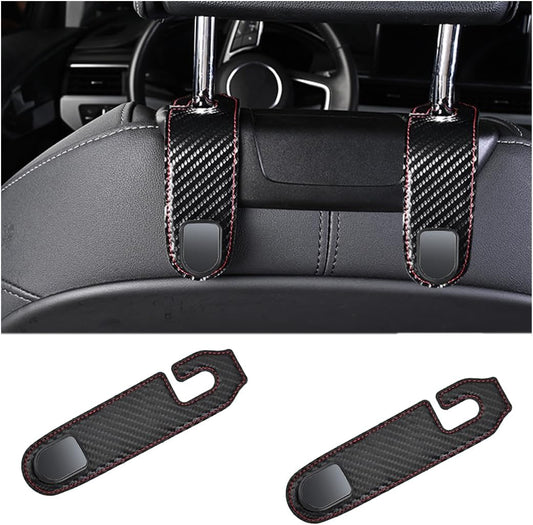 Bittwee 2PCS Car Headrest Hook, Leather Automotive Back Seat Hanger Holder Hooks Storage Organizer for Purse Drink Grocery Bag Coat Handbag, Vehicle Organize Accessories