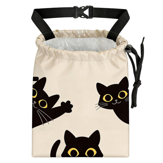 Three Black Cats Car Trash Bag - Waterproof Car Trash Bag Hanging Leakproof Car Garbage Bag - Washable Reusable Trash Bag For Car Interior Hanging Organizer Storage Vehicle Travelling Camping