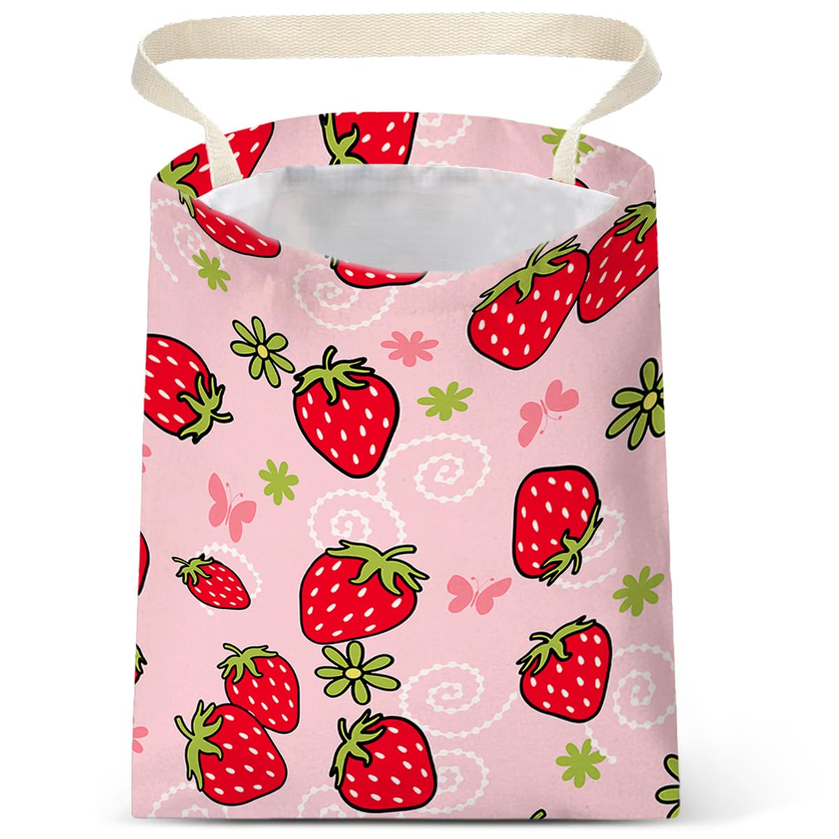 Car Trash Bag Hanging No Snap Small Garbage Bag for Car Back Seat Cute Printed One-handed Strap Trash Bags Car Accessories-Hippie Flower Car Trash Bags
