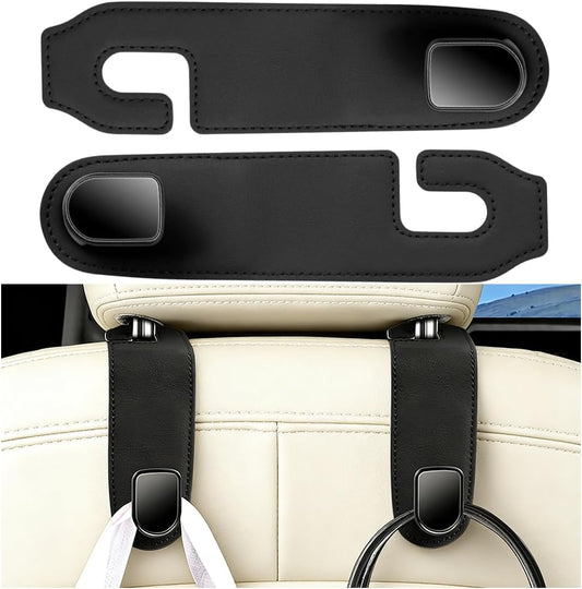 Car Seat Headrest Hook, 2PCS Vehicle Seat Back Hangers Organizer for Handbag Purse Coat, Automotive Interior Headrest Storage Hooks, Universal for SUV Automobile Truck (Black)