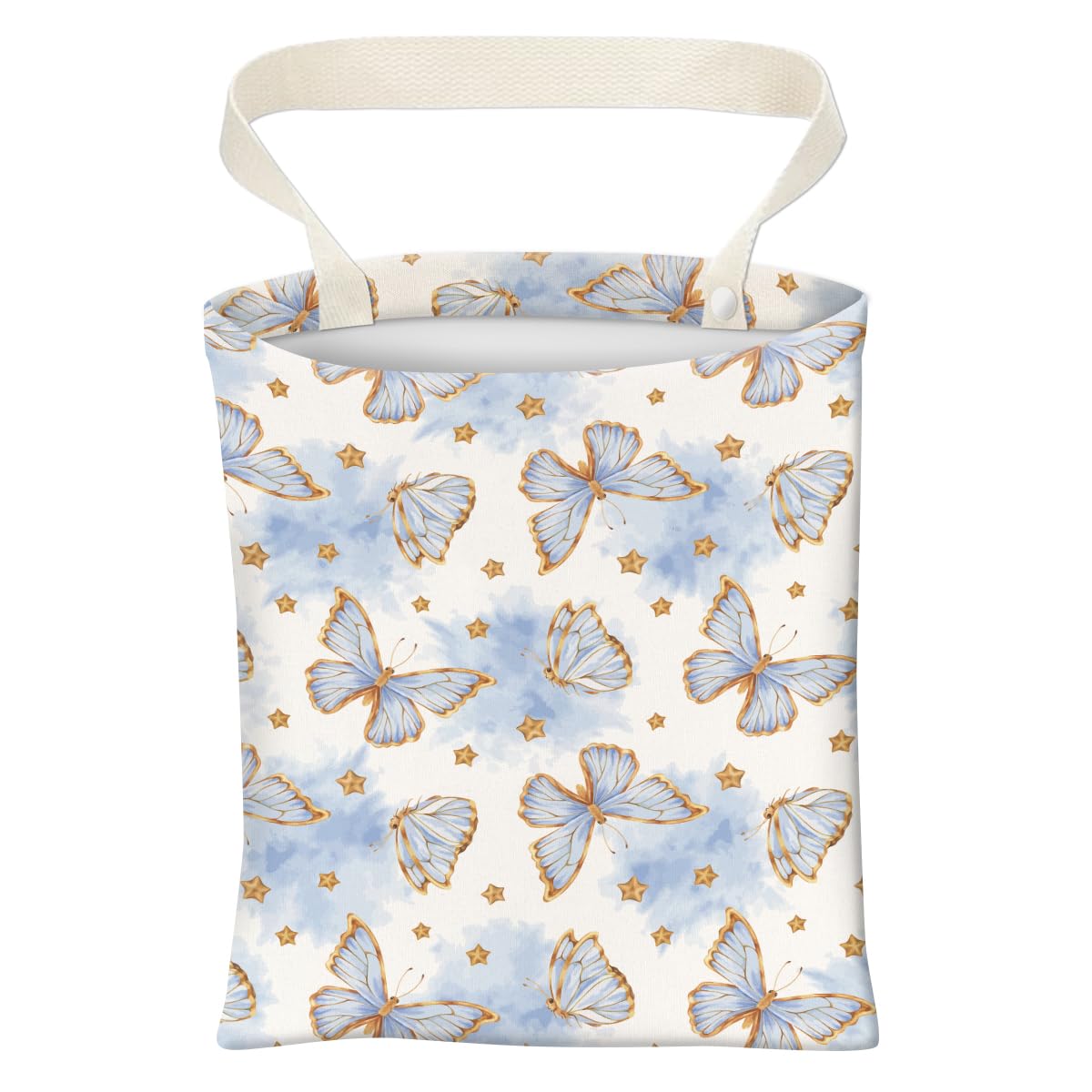 Car Trash Can, Cute Car Trash Bag, Hanging Car Organizer and Storage Bag, Trash Bin for Car Accessories, Vehicle, Travelling, Camping Blue Patchwork Flower