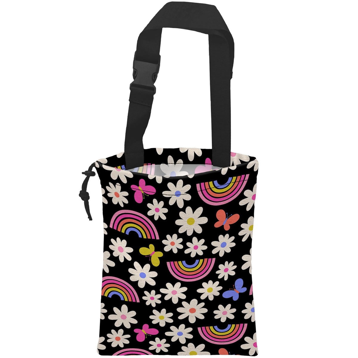 Car Trash Bag Hanging Creative Floral Rainbows Car Trash Can Waterproof Garbage Bag Hanging for Car Back Seat