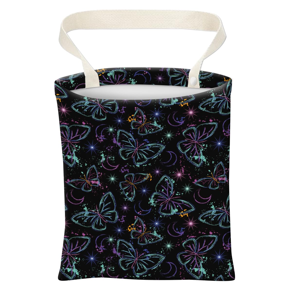 Car Trash Can, Cute Car Trash Bag, Hanging Car Organizer and Storage Bag, Trash Bin for Car Accessories, Vehicle, Travelling, Camping Blue Patchwork Flower
