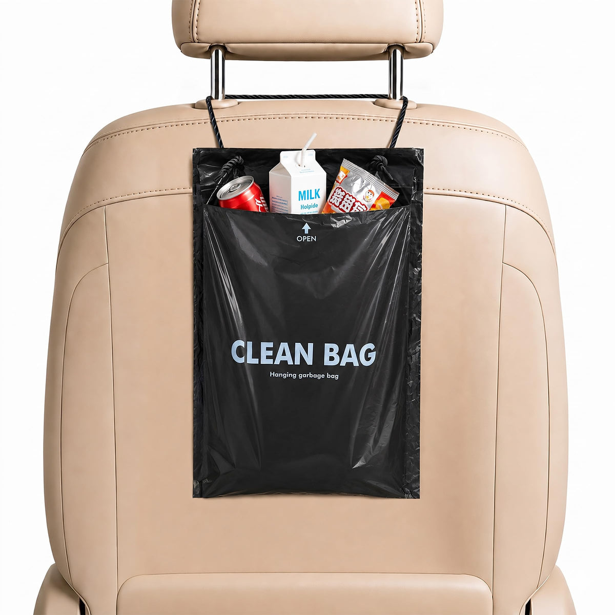 50 PCS Disposable Hanging Car Trash Bags, 2 Gallon Garbage Bags(13.4"x7.8")