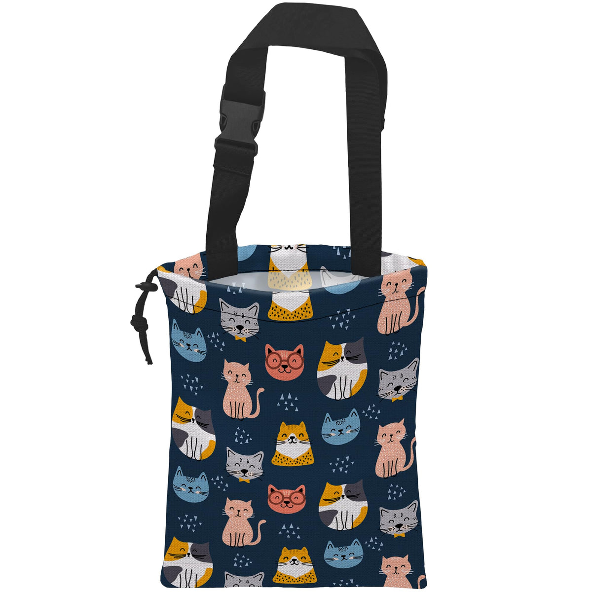 Car Trash Bag Cute Cat Car Garbage Bag Hanging Car Trash Can for Back Seat with Drawstring