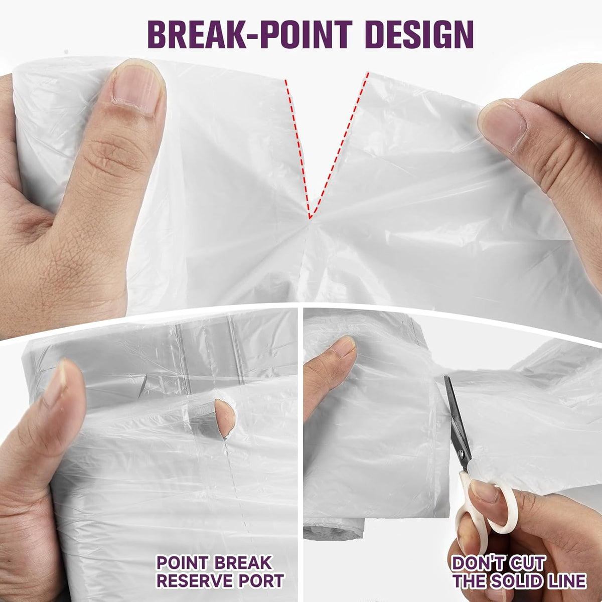 2.6 Gallon Small Trash Bags, Heihaily 60 Count Clear Drawstring Garbage Bags with Leak-Proof Bottom for Bathroom, Office & Bedroom, 16.9 x 17.7 Inch Plastic Waste Bags (≈10 Liter)