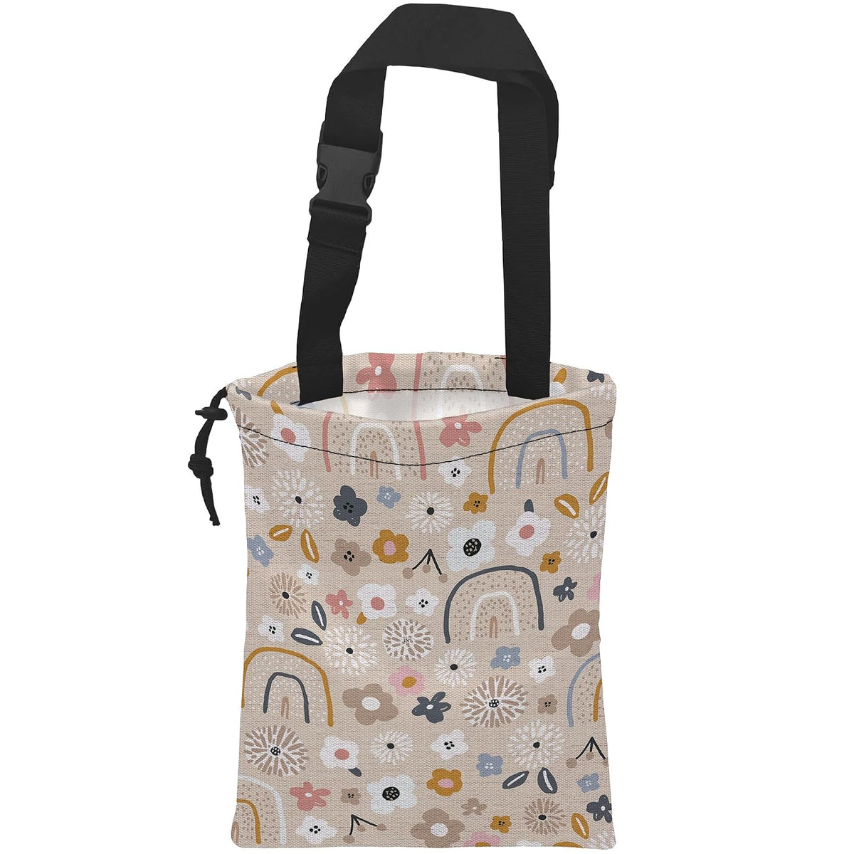 Car Trash Bag Hanging Creative Floral Rainbows Car Trash Can Waterproof Garbage Bag Hanging for Car Back Seat
