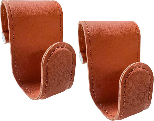2 PCS Co-Pilot Glovebox Hooks, Anti-Scratch Microfiber Leather Vehicle Glove Box Hanging Hooks, Universal Auto Glovebox Storage Hangers for Handbags Purses Umbrellas (Orange)