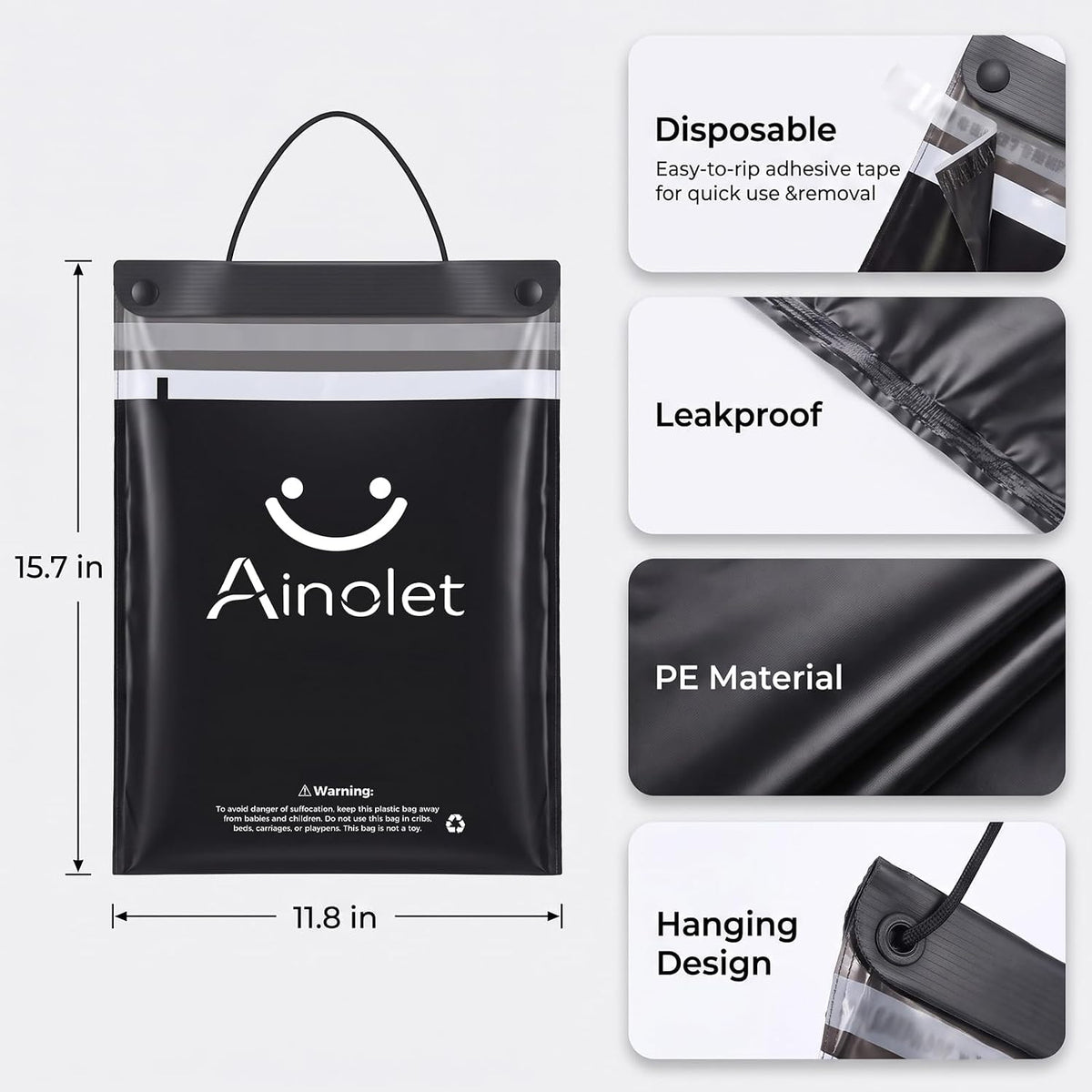 Disposable Hanging Car Trash Bags: Leakproof Auto Bags (30-Pack)