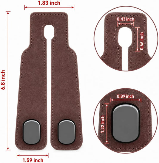 Universal Car Headrest Hooks Heavy Duty Suede Seat Organizer(Brown)