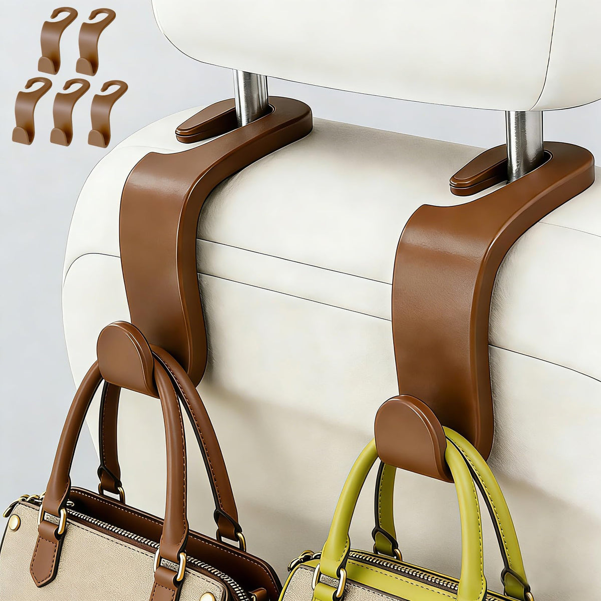 5 Pcs Hooks for Car Seat Headrest Hook, Car Back Seat Headrest Hooks Storage for Automotive Vehicle Cars Accessories Purses Grocery Bags Handbag Coat Umbrella Hanger Holder Organizer