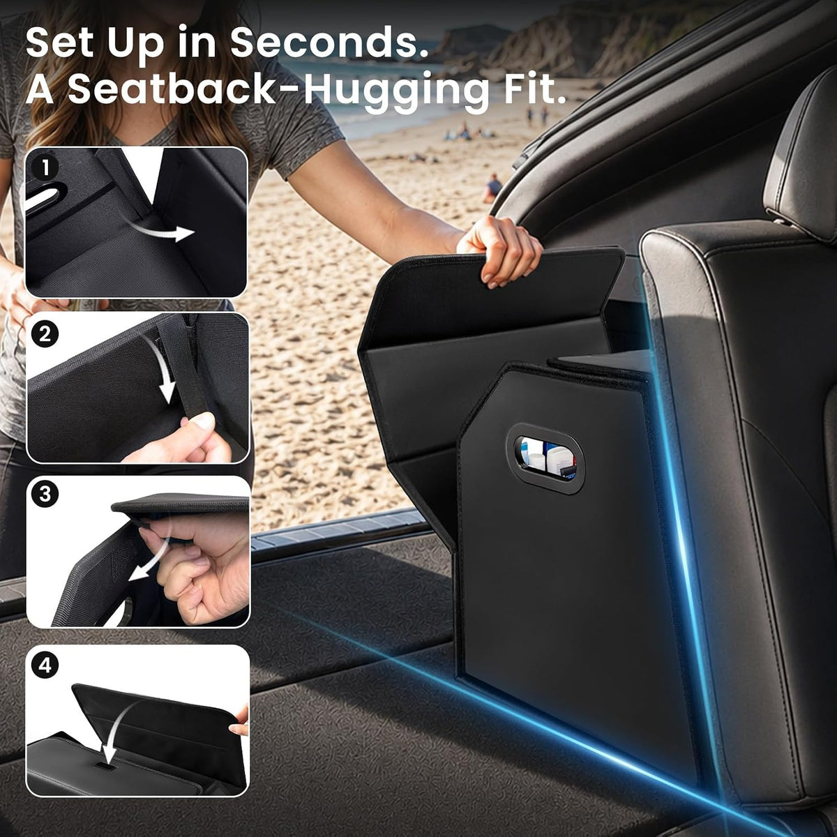 Foldable Car Trunk Organizer for Tesla 3/Y/S/X, SUVs, Sedans & Cars