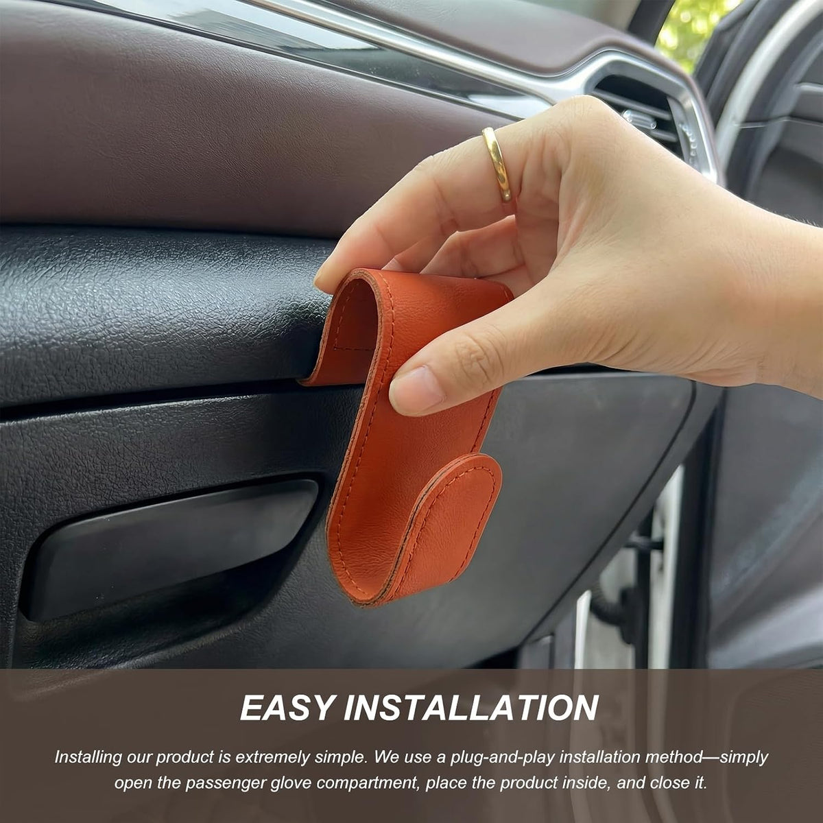 2 PCS Co-Pilot Glovebox Hooks, Anti-Scratch Microfiber Leather Vehicle Glove Box Hanging Hooks, Universal Auto Glovebox Storage Hangers for Handbags Purses Umbrellas (Orange)