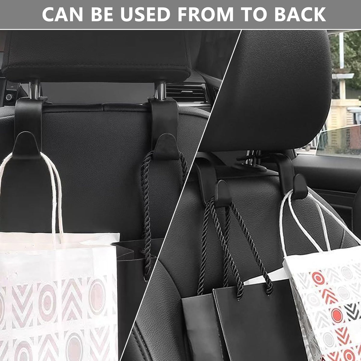 DTDNZKN 8-Pack Car Seat Back Storage Hook, Auto Seat Hook Hangers Storage Organizer Interior Accessories for Purse Coats Umbrellas Grocery Bags Handbag