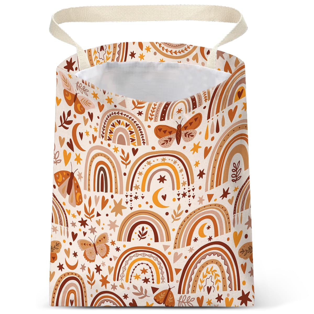 Car Trash Bag Hanging No Snap Small Garbage Bag for Car Back Seat Cute Printed One-handed Strap Trash Bags Car Accessories-Hippie Flower Car Trash Bags