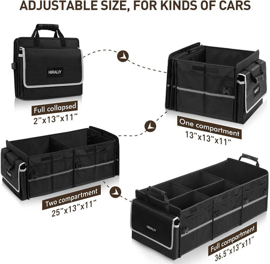HIRALIY 75L Car Trunk Organizer for SUVs with Leakproof Cooler Bag