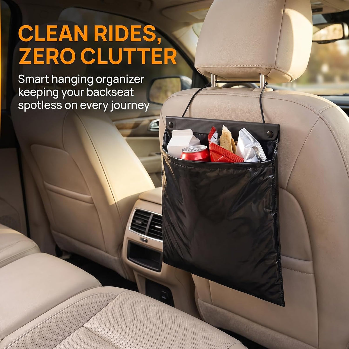 Mxlvs 50 PCS 2.5 Gallon Disposable Car Trash Bags Leakproof Smellproof