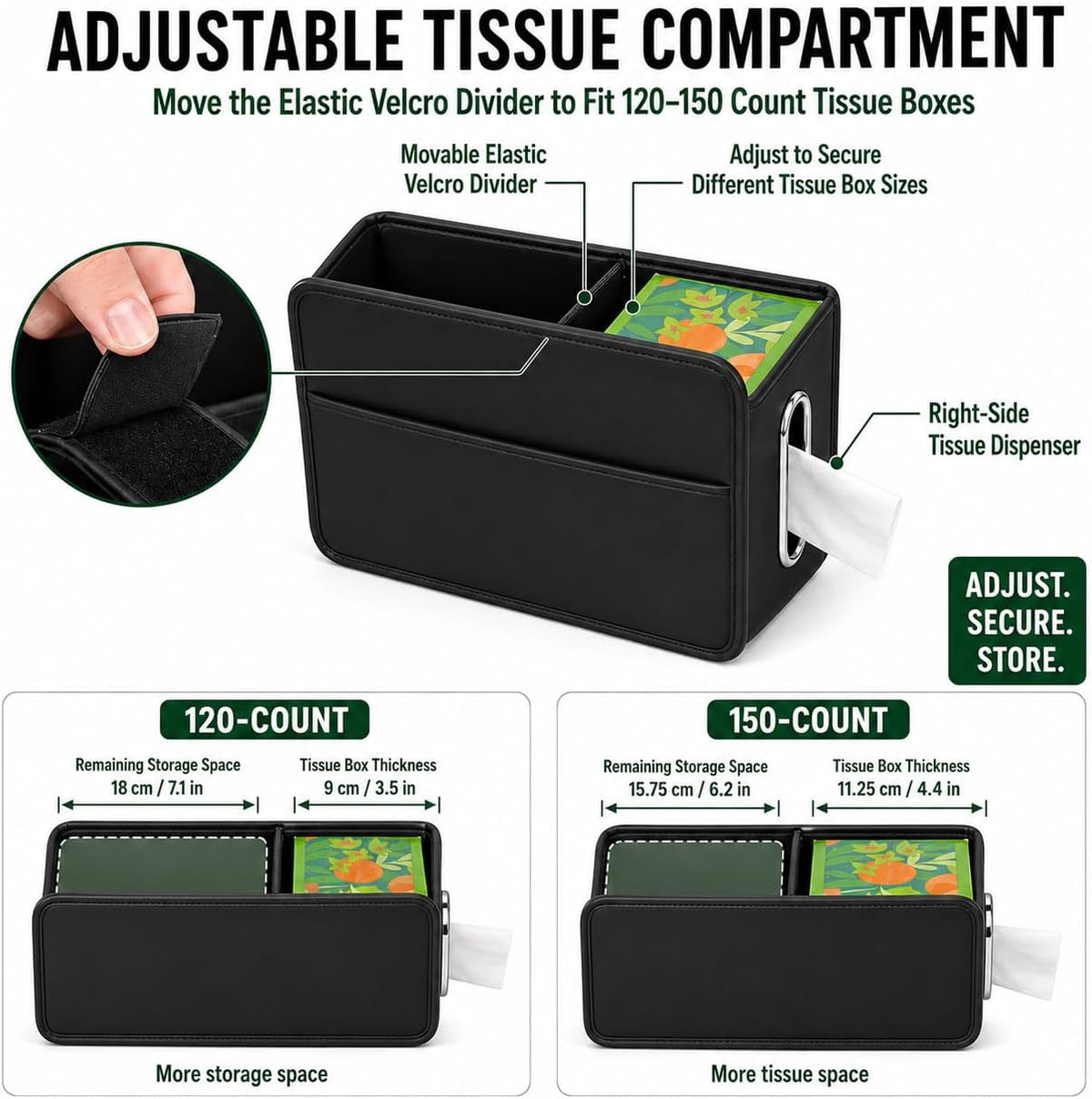 Noaman Large Car Seat Storage Organizer with Tissue holder 1 Pack