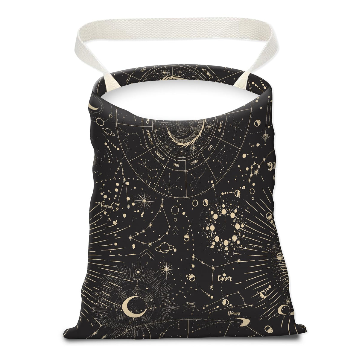 Cute Canvas Car Garbage Bag, Black Leopard Print, Car Trash Bin, Seat Back Hanging, 5L