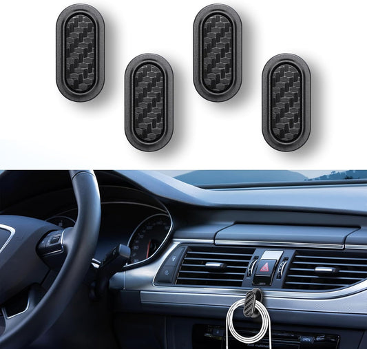 4PCS Car Mini Hook, Multifunctional Auto Backseat Hangers, Self-Adhesive Wall Hanging Hooks, Vehicle Interior Accessories Universal Hook Stickers for Key, Mask, Earphone, Charging Cable