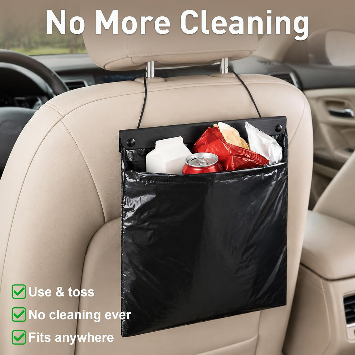 Mxlvs 50 PCS 2.5 Gallon Disposable Car Trash Bags Leakproof Smellproof