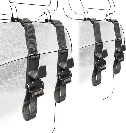 4-Pack Headrest Hooks for Car Universal Interior Auto Vehicle Back Front Seat Hanger Holder Organizer for Handbags Purses Coats and Grocery Bags