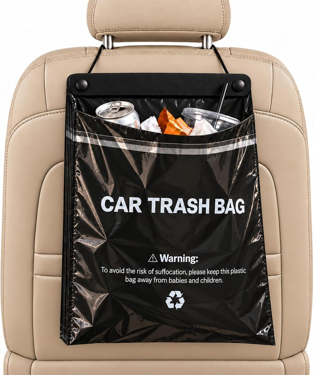 Hanging Car Trash Bags, 50 Count Disposable Leak-Proof Car Garbage Bags