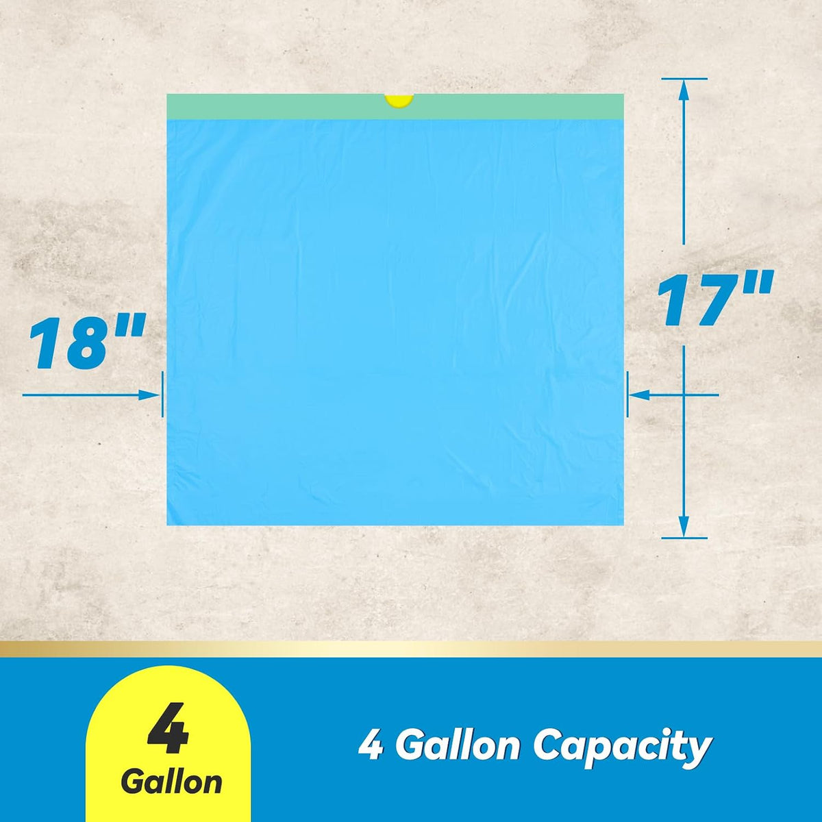 100 Count 15 Micron Extra Thick 4 Gallon Drawstring Small Trash Bags