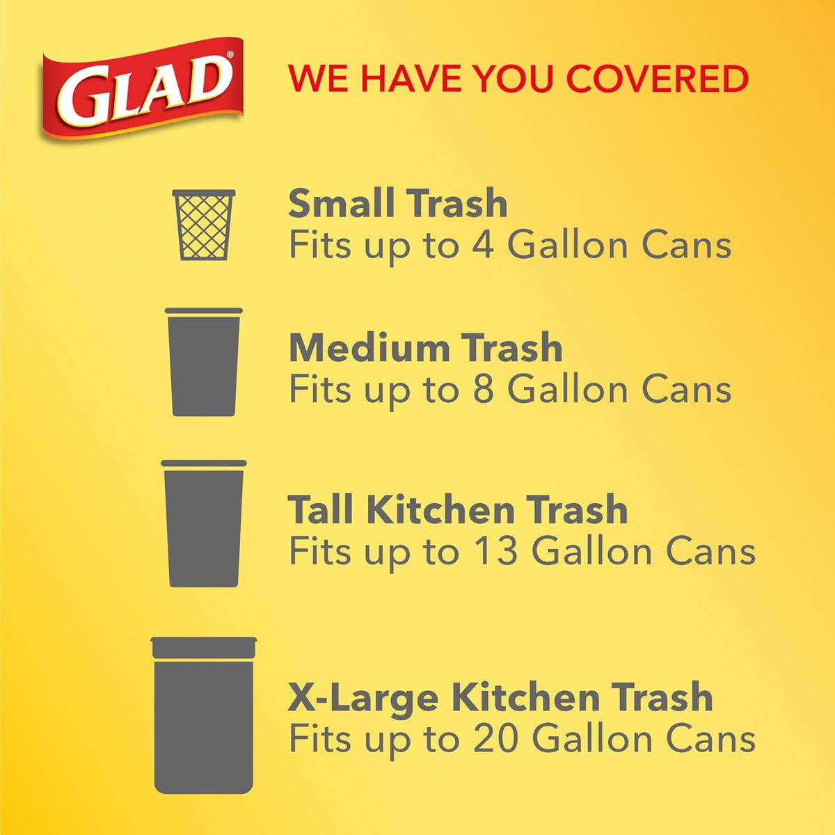 Glad Small Trash Bags 4 Gallon, Febreze Fresh Clean Garbage Bags, Odor Resistant with Quick Tie, 26 Count