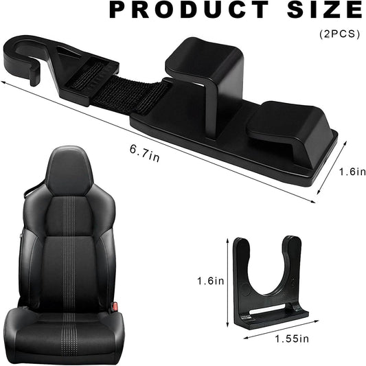 2 PCS Car Seat Headrest Hook, Strong Vehicle Headrest Hook Backseat Hanging Storage Holder, Auto Backseat Hanger Storage Organizer for Handbags Coats Purses Grocery Bags