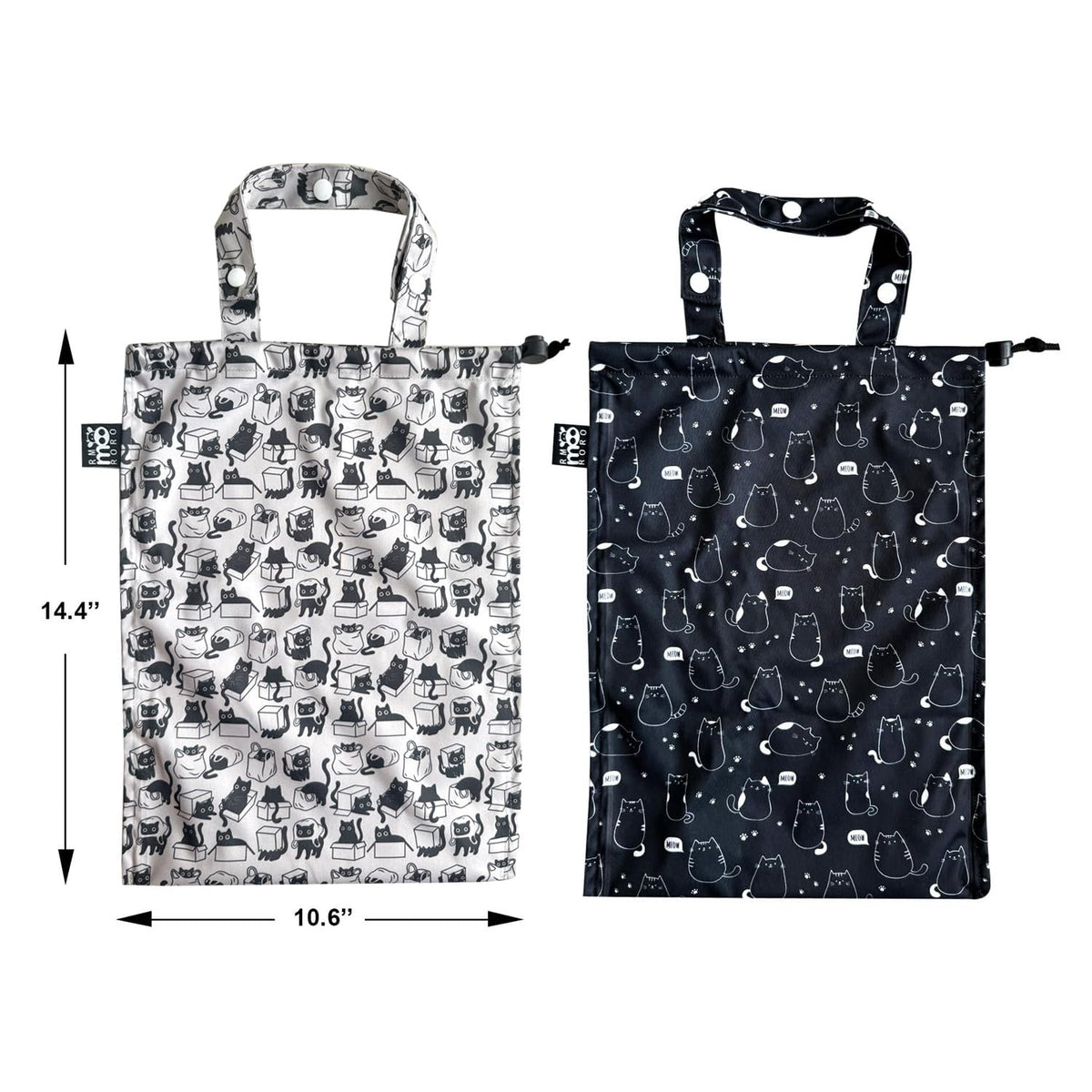 2 Pack Leakproof Car Trash Bags Detachable Waterproof Garbage Bags with Drawstring Hanging Organizer for Back Seat & Travel Cute Cats Design