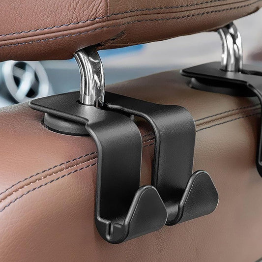 2 Pcs Heavy Duty Seat Back Hook Organizer, Multi-Purpose Car Hanger for Purses, Snacks & Umbrellas, Universal Fit