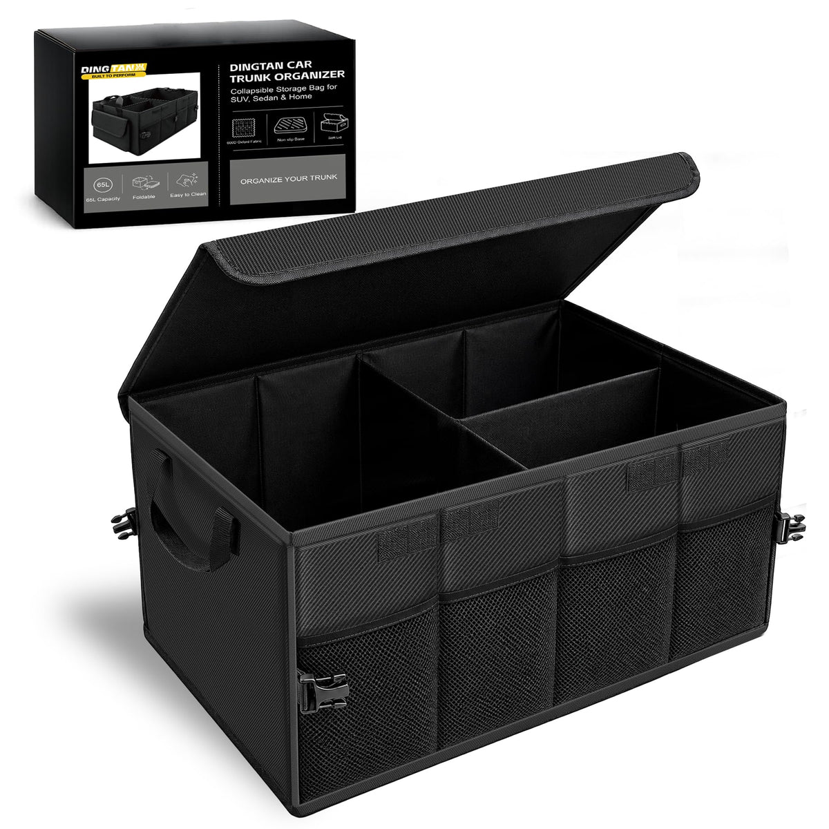 45L Trunk Organizer, Small Foldable Car Organizer for SUV, Jeep, Sedan